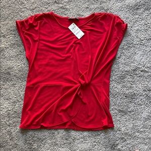 INC International Concepts Red Short Sleeve Top